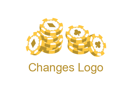 card suits on chips logo