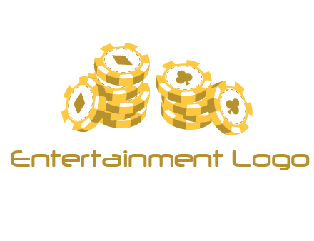 card suits on chips logo
