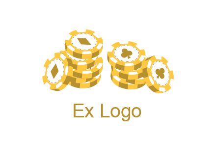 card suits on chips logo