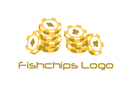 card suits on chips logo
