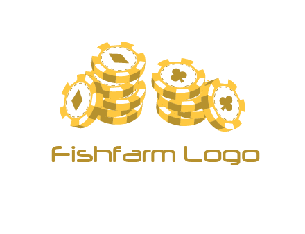 card suits on chips logo