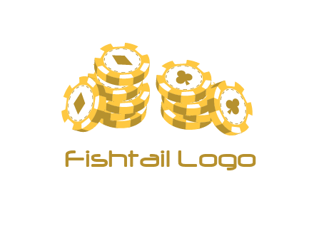 card suits on chips logo