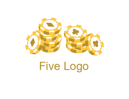 card suits on chips logo