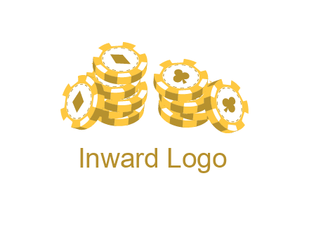 card suits on chips logo