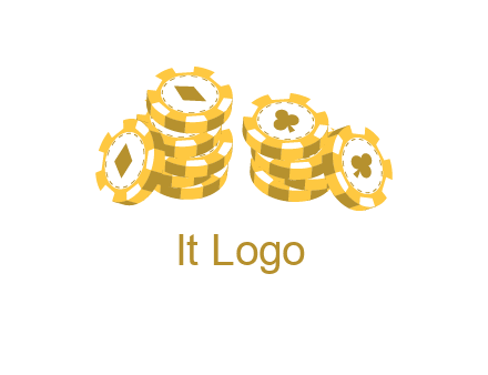 card suits on chips logo