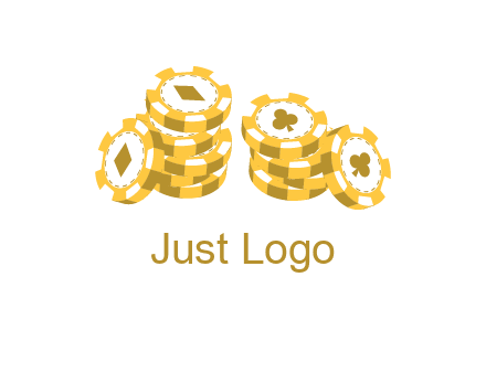 card suits on chips logo
