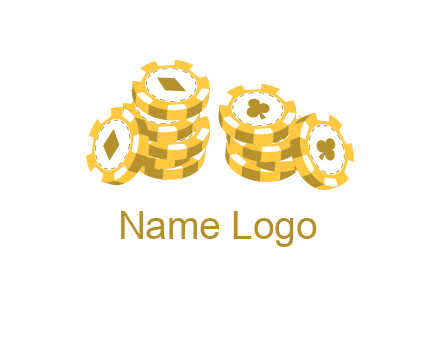 card suits on chips logo