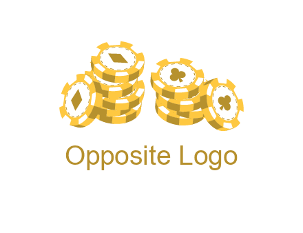card suits on chips logo