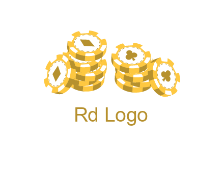 card suits on chips logo