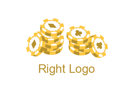 card suits on chips logo