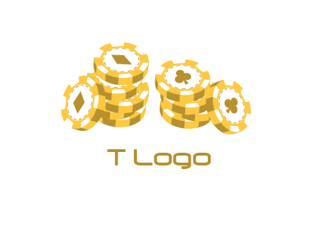 card suits on chips logo