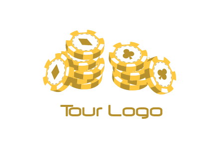 card suits on chips logo