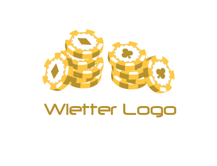 card suits on chips logo