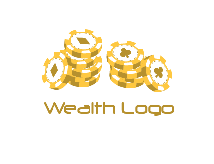 card suits on chips logo
