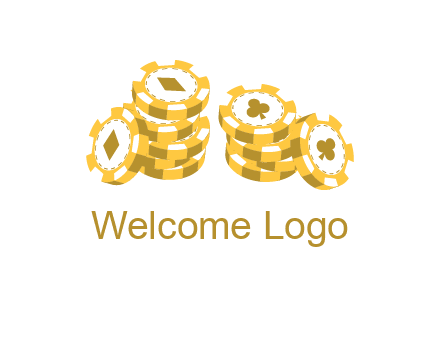 card suits on chips logo