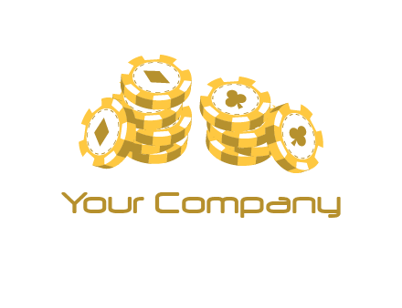 card suits on chips logo