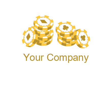 card suits on chips logo