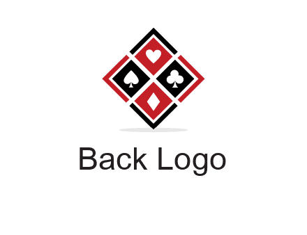 card suits in rhombus shape logo