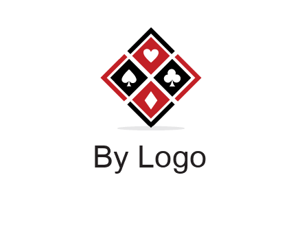 card suits in rhombus shape logo