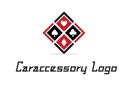 card suits in rhombus shape logo