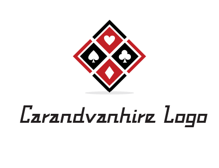 card suits in rhombus shape logo