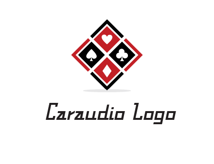 card suits in rhombus shape logo