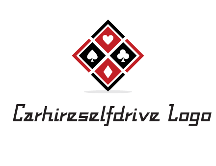 card suits in rhombus shape logo