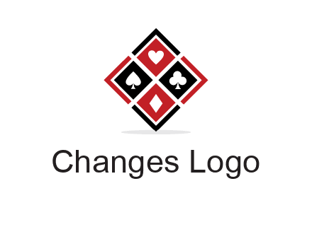 card suits in rhombus shape logo