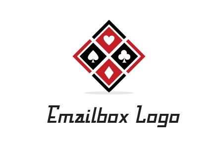 card suits in rhombus shape logo