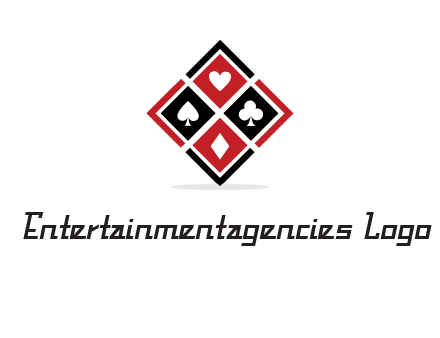 card suits in rhombus shape logo