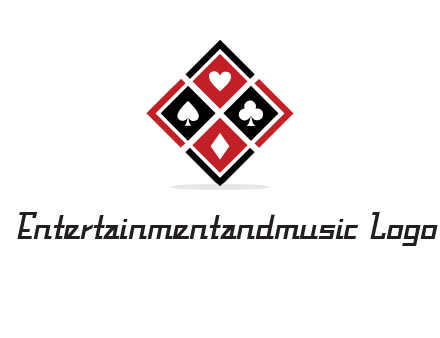 card suits in rhombus shape logo