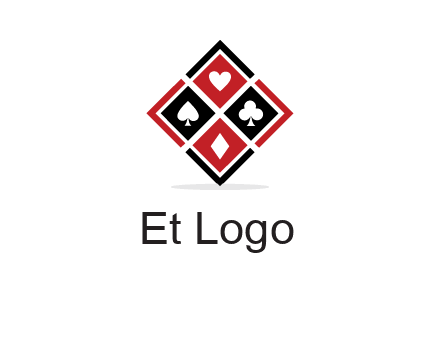 card suits in rhombus shape logo