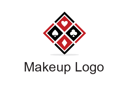 card suits in rhombus shape logo