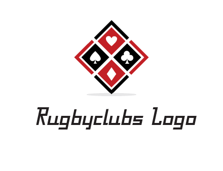 card suits in rhombus shape logo