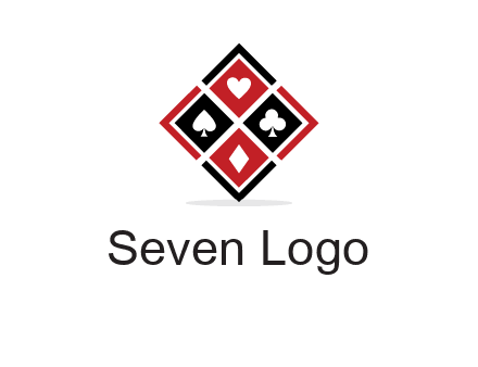 card suits in rhombus shape logo