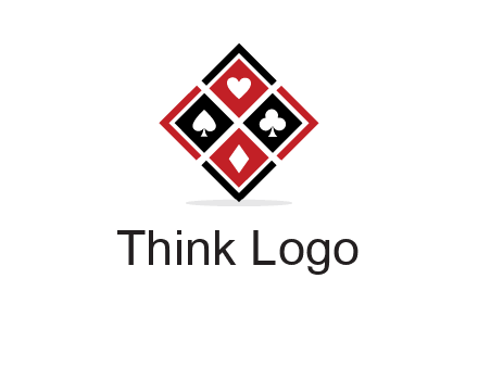 card suits in rhombus shape logo