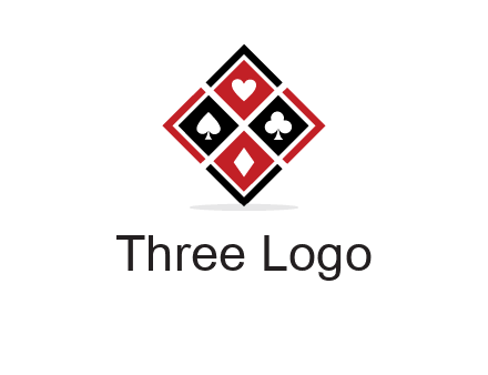 card suits in rhombus shape logo
