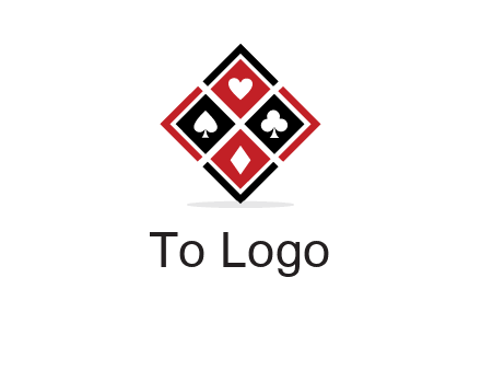 card suits in rhombus shape logo