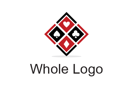 card suits in rhombus shape logo