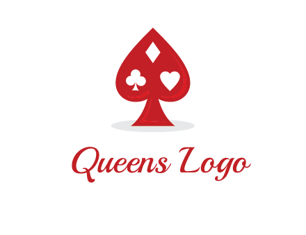 playing card symbols in spade logo