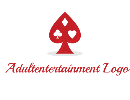 playing card symbols in spade logo