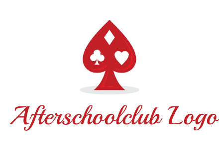 playing card symbols in spade logo