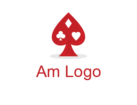 playing card symbols in spade logo
