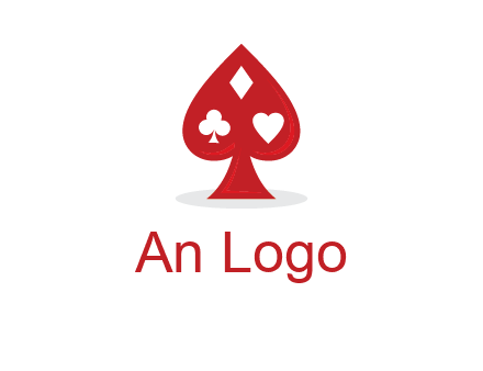 playing card symbols in spade logo