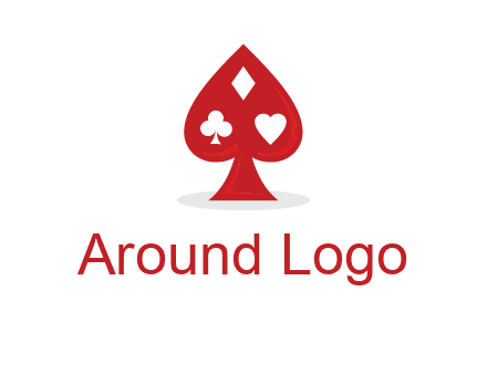 playing card symbols in spade logo