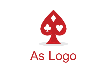playing card symbols in spade logo