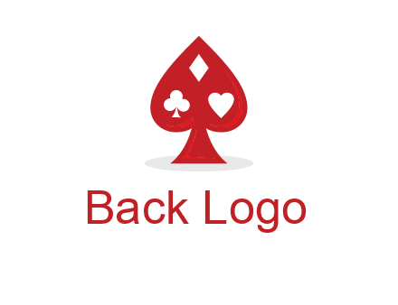playing card symbols in spade logo