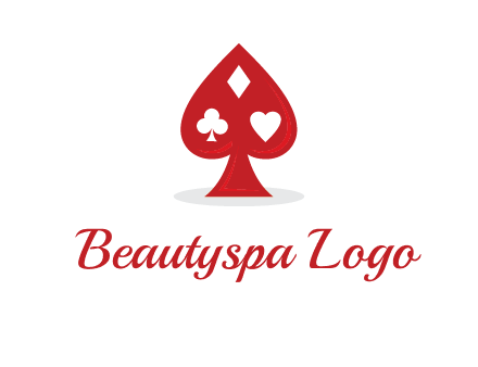 playing card symbols in spade logo
