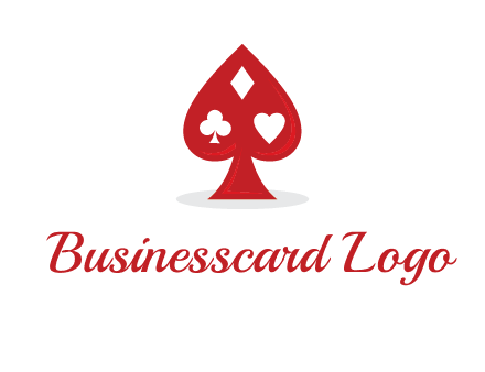 playing card symbols in spade logo