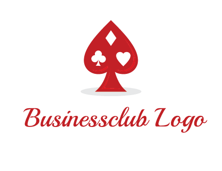 playing card symbols in spade logo